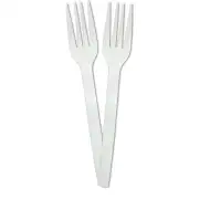 Set de 10 furculițe albe reutilizabile