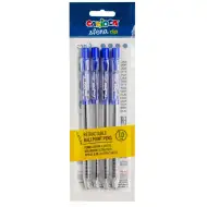 Set de 4 pixuri cu bilă Sfera, culoare albastră - Carioca