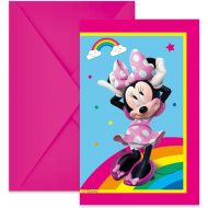 Set de 6 invitații pentru petrecere cu Minnie Mouse