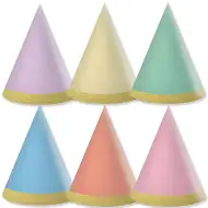 Set de 6 mini pălării de petrecere în culori pastelate