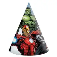 Set de 6 pălării de petrecere Avengers din hârtie