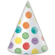 Set de 6 pălării de petrecere cu buline colorate
