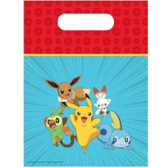 Set de 6 pungi de cadou din plastic Pokémon