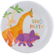 Set de 8 farfurii de hârtie Dino Party, 23 cm