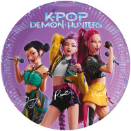 Set de 8 farfurii de hârtie K-Pop Vânători de demoni, 20 cm