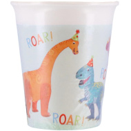 Set de 8 pahare de hârtie Dino, 200 ml
