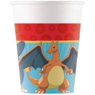 Set de 8 pahare de hârtie Pokémon, 200 ml