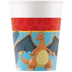 Set de 8 pahare de hârtie Pokémon, 200 ml