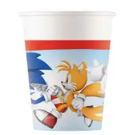 Set de 8 pahare de hârtie Sonic ariciul, 200ml