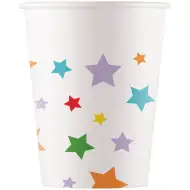 Set de 8 pahare de hârtie cu stele, 200ml