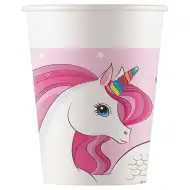 Set de 8 pahare de hârtie cu unicorni, 200ml