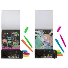 Set de colorat Grafix Neon cu 40 de foi și 5 carioci imaginea 3