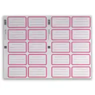 Set de etichete pentru caiete cu chenar roșu, 20 buc.