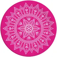 Set de farfurii de hârtie mandala fucsia-alb 8 bucăți, 23 cm