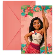 Set de invitații pentru petrecerea Vaiana 2 Disney+Prințese cu plicuri, set de 6 bucăți