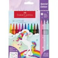 Set de markere Faber-Castell cu 13 bucăți, cu unicorni.