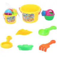 Set de nisip cu 7 piese cu găleată