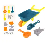 Set de nisip cu roabă, set de 4 piese