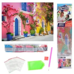 Set de pictură cu diamante: Culorile Greciei, set de pictură cu diamante 30x40cm imaginea 2
