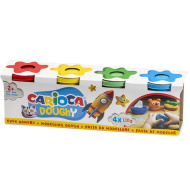 Set de plastilină Doughy pentru modelaj în borcane 4x110 g - Carioca