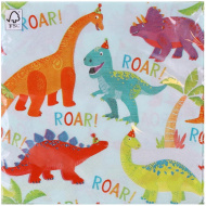 Set de șervețele de hârtie „Dino Party” - 2 straturi, 33x33 cm, 20 buc