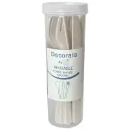 Set de tacâmuri reutilizabile Decorata, 12 bucăți