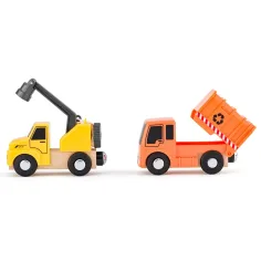 Set de vehicule utilaje 8 bucăți cu figurine - Woodyland imaginea 2