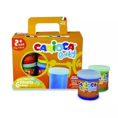 Set de vopsele pentru degete Baby, culori diferite, 6 x 80 ml - Carioca