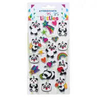 Setul de autocolante 3D pufos cu panda Littlies, 10x22 cm.