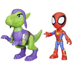 Spidey și prietenii săi uimitori: Set de figurine de acțiune Păianjen și Goblin Dino-Pânză - Hasbro imaginea 3