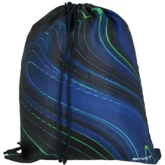 Spirit: Blue Stripes dungi albastre-verzi pe fundal negru ghiozdan, rucsac set de 4 bucăți 41x20x32cm imaginea 4