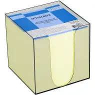 Spirit: Notițe galbene într-un suport transparent, 900 de foi, 9x9x9 cm