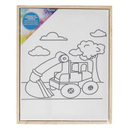 Spirit: Pânză de pictură întinsă cu imprimeu de excavator 24x30 cm