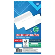 Spirit: Plic alb cu fereastră dreapta LA/4 11x23cm pachet de 100 bucăți