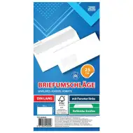 Spirit: Plic alb cu fereastră stânga LA/4 11x23cm pachet de 25 bucăți