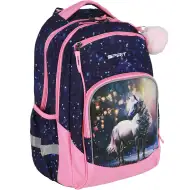 Spirit: Rucsac școlar rotunjit cu model 3D cal alb, 34x26x44cm