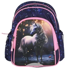Spirit: Rucsac școlar rotunjit cu model de cal alb, 24x13x31cm imaginea 3