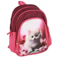 Spirit: Rucsac școlar rotunjit cu model pisicuță Kitty, 24x13x31cm