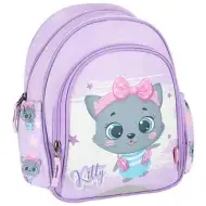 Spirit: Rucsac școlar rotunjit cu pisicuță gri Kitty, 31x13x24cm