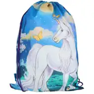 Spirit: Sac de sport unicorn alb, dimensiuni 47x34cm