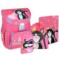 Spirit: Set de 5 piese rucsac școlar cu pisică neagră Cat Queen, 38x17x28cm