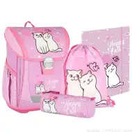 Spirit: Set de ghiozdane Happy Cat roz 4 piese 38x28x17cm
