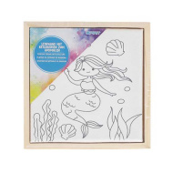 Spirit: pânză de pictură întinsă, cu model de sirenă, 15×15 cm