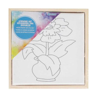 Spirit: pânză de pictură întinsă, cu model floral, 15 x 15 cm