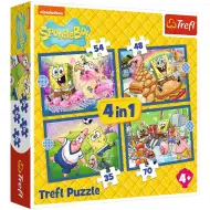 SpongeBob 4 în 1 puzzle de 35-48-54-70 piese - Trefl
