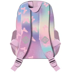 St.Right Rucsac școlar roz cu fluturi, BP70 32x22x11,5cm imaginea 2