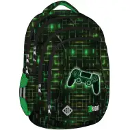 St.Right rucsac școlar verde-negru cu model de controller, BP04 43x32x20 cm