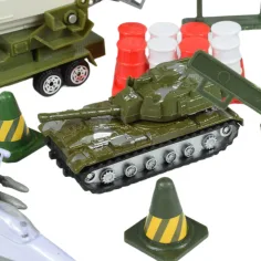 Super Army: Set de jocuri militare cu vehicule metalice și avion cu roți volante în două variante. imaginea 11