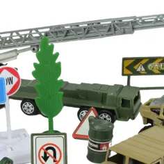 Super Army: Set de jocuri militare cu vehicule metalice și avion cu roți volante în două variante. imaginea 4