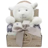 SweetDreams: Pătură și mieluț din pluș, culoare albă